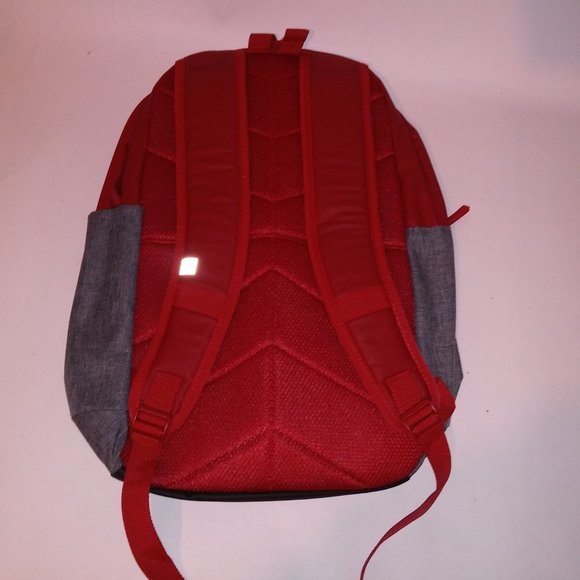 Jordan Backpack Book Bag‎ Red Gray Pockets Cushioned Straps School New - Picture 8 of 12
